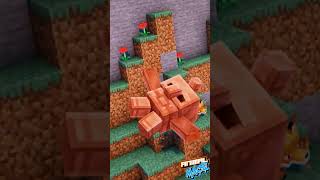 Minecraft Kratos Cliff Jump, Saves Golem #Minecraft #Shorts