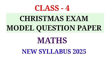 CLASS 4 CHRISTMAS EXAM MODEL QUESTION PAPER MATHS | STD 4 SECOND TERM MODEL QUESTION PAPER MATHS 