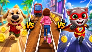 Running Pet 🐶 vs Subway Princess 👧 vs Talking Tom Hero Dash 🐱 | Ultimate Runner Battle Gameplay | screenshot 4
