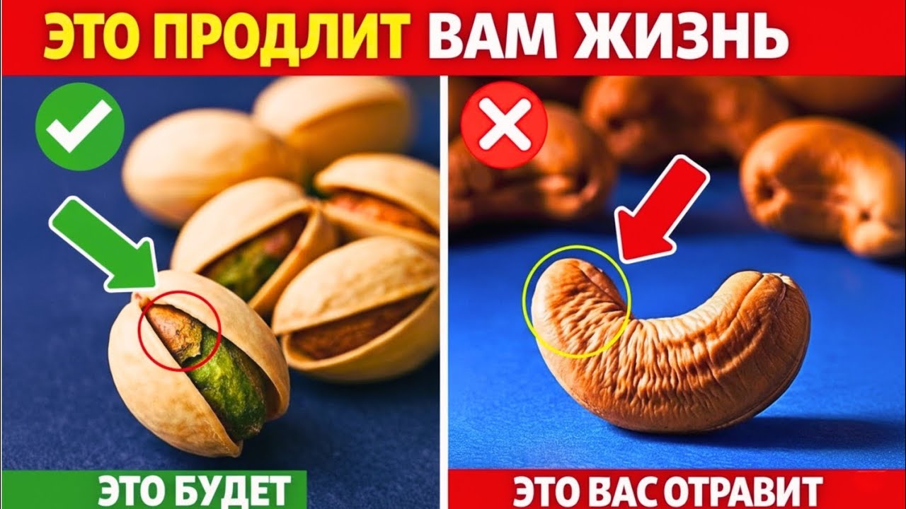 После 65? 4 ХУДШИХ ореха, к которым нельзя прикасаться, и 4, которые нужно есть каждый день 