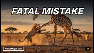 One Kick Kills a Lion – Giraffe vs Lion Battle