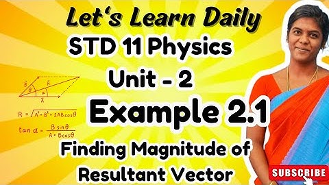 STD 11 Physics Chapter-2 Example 2.1 | Magnitude of Resultant Vector #physicswithpandieswari