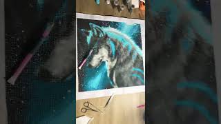 Blue Wolf Diamond Art Part 5 And Finished 