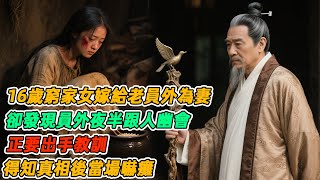 民間故事:16歲窮家女嫁給老員外為妻,卻發現員外夜半跟人幽會,正要出手教訓,得知真相後當場嚇癱
