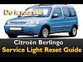 Service light reset on a Citroen Berlingo