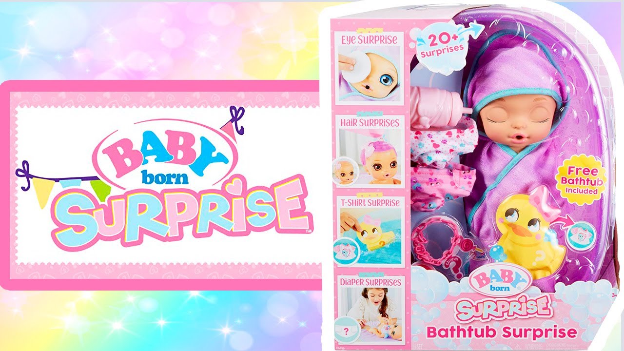 Распаковка куклы Baby Born Surprise Bathtub Открываем 20 сюрпризов и