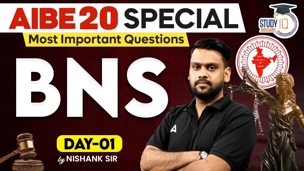 Most Important MCQs of BNS for AIBE 20 | Part 1 | By Nishank Sir