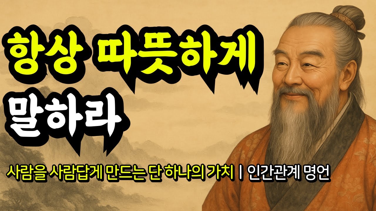 사람을 사람답게 만드는 단 하나의 가치ㅣ명심보감, 채근담, 석가모니, 법구경, 노자, 쇼펜하우어, 공자의 인간관계 명언ㅣ항상 따뜻하게 말하라