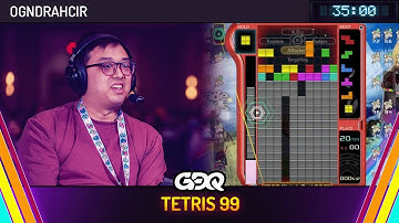 Tetris 99 by ogNdrahciR in 35:00 - Summer Games Done Quick 2025