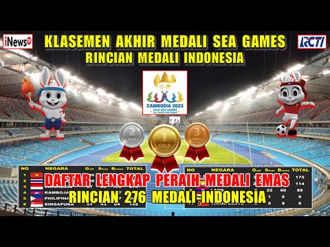 Klasemen Akhir Medali Sea Games 2023 ~ RINCIAN 276 MEDALI INDONESIA