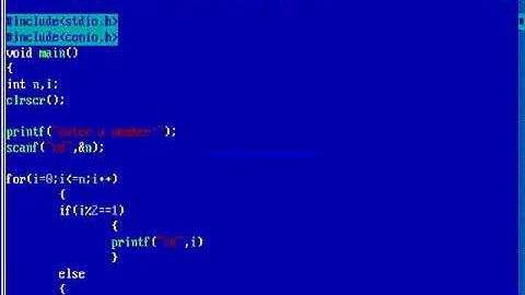 Write a c language program to print odd numbers  till N.