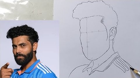How to draw Ravindra Jadeja / Easy Drawing of Indian Crickter