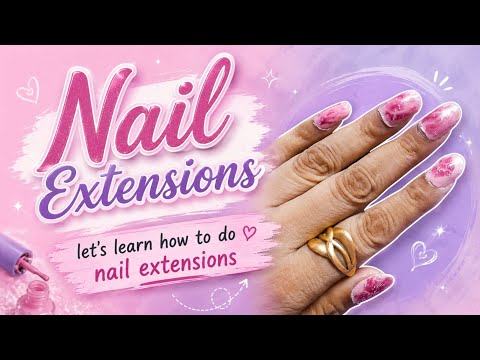 Easy Nail Extension with Simple Nail Art | Beautiful Nails at Home//आसान नेल एक्सटेंशन