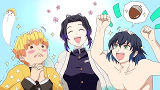【鬼滅の刃】胡蝶しのぶがガチ説教！？ビビる善逸とアホすぎる伊之助【 声真似アフレコLINE】