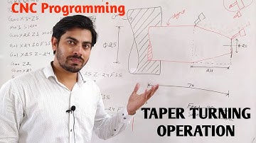 Taper Turning Operation in CNC machine Taper Turning in CNC | CNC Taper Turning Program | CNC Hindi