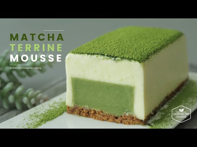 녹차 테린느 무스케이크 만들기 : Matcha (Green tea) Terrine Mousse Cake Recipe - Cooking tree 쿠킹트리*Cooking ASMR