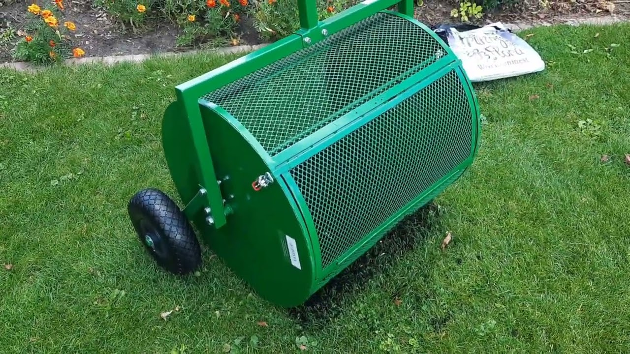 FANTASK Compoststrooier, 80 liter, turfstrooier met U-greep