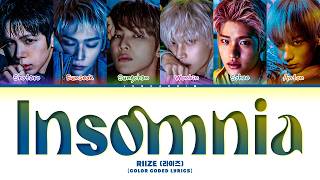RIIZE Insomnia Lyrics (라이즈 Insomnia 가사) (Color Coded Lyrics)