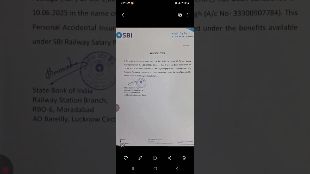 SBI RSP Scheme for Railway Employees. Free 1 Cr Insurance For Employees