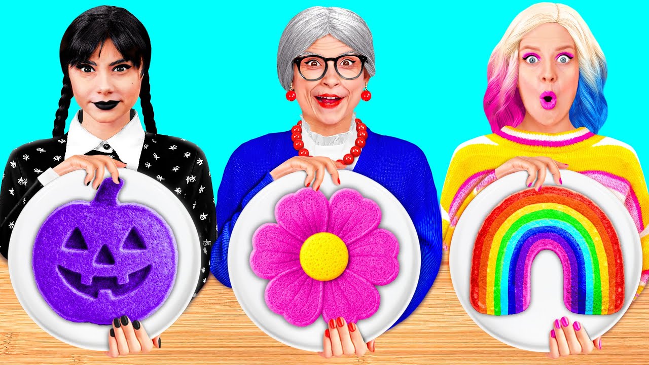 Кулинарный Челлендж: Уэнсдей Против Бабушки | Креативные Лайфхаки с Едой от AZaZa Challenge