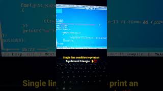 How to print equilateral triangle in just one condition in c programming 💯 #shorts #programming