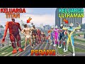 KELUARGA ULTRAMAN PERANG LAWAN KELUARGA TITAN, ULTRAMAN UPIN IPIN TAKUT - GTA 5 BOCIL SULTAN