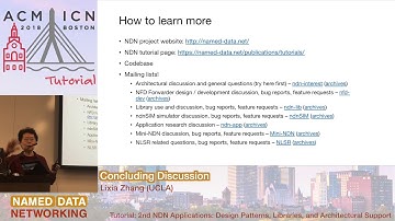Conclusion - Lixia Zhang / NDN Tutorial @ ACM ICN 2018