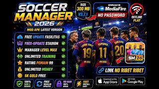 Soccer Manager 2026 Mod APK v3.7.1 (Unlimited Money & Max Gold) | Soccer Manager 26 Mod APK screenshot 3