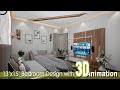 13 x 15 bedroom interior design with 3d animation by aid 