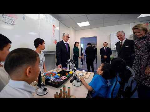 The President visited a children's rehabilitation center with the King and Queen of Belgium