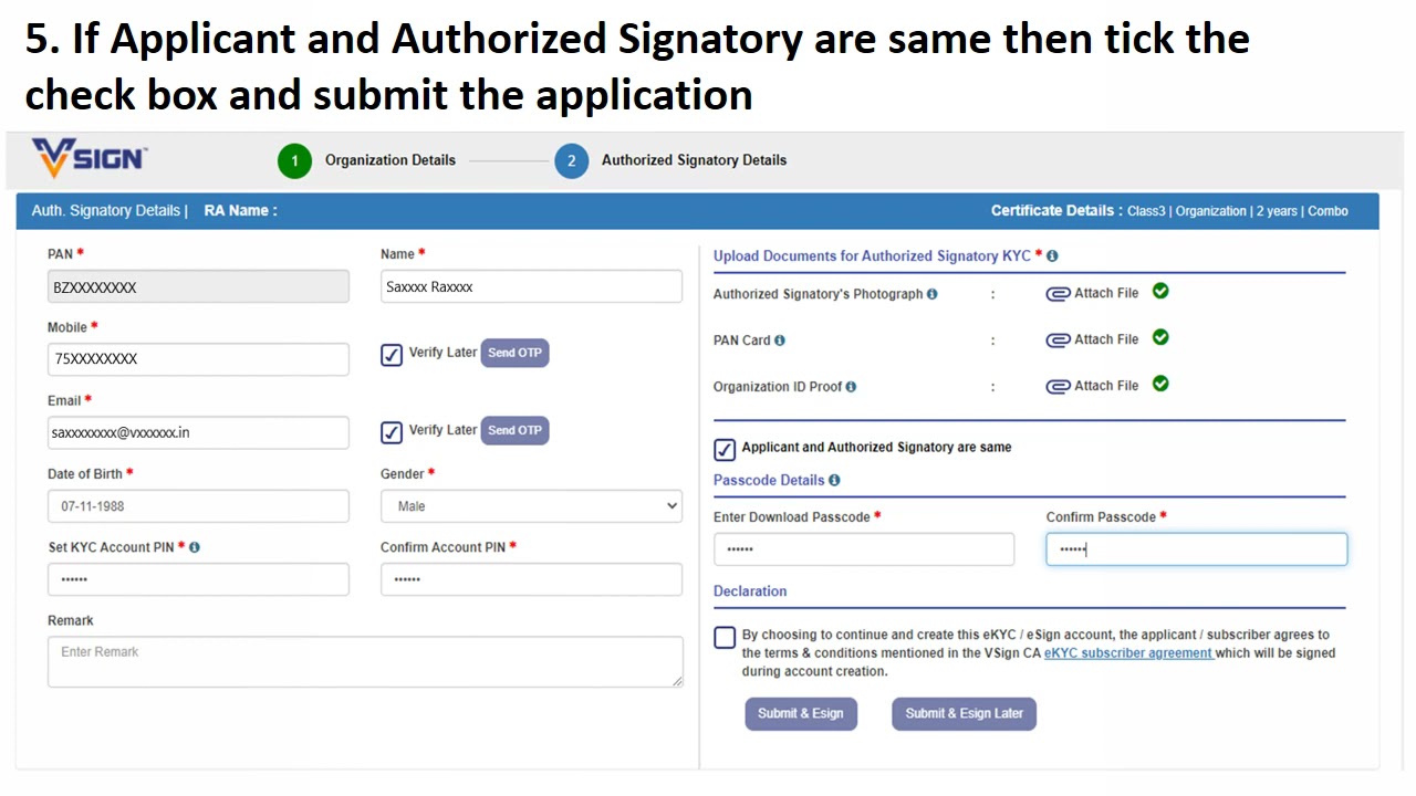 how to apply vsign organisation digital signature SECURE SOLUTIONS
