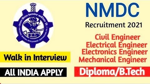 NMDC Recruitment 2021 | Apply Online | Diploma Apprentice 2021 | Mech, EEE, ECE, Civil, IT & CSE Job
