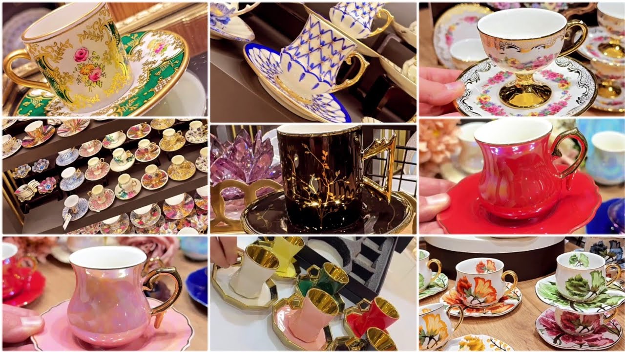 Turkish Antique Design Bone China vintage Tea Cup and Saucer Coffee Cup Set with Saucer