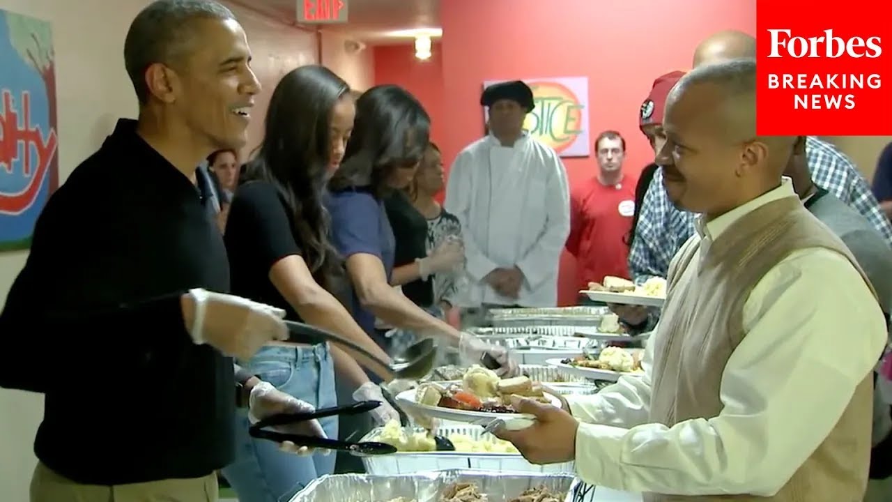 THANKSGIVING FLASHBACK: President Obama & Family Serve Meals To Those In Need On Thanksgiving