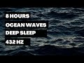 8 hours beach waves  432 hz sleep meditation music