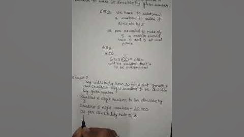 Class 4 Mathematics Topic Smallest number to be subtracted from a number to make it divisible by any