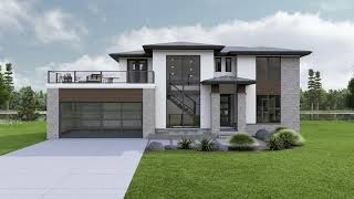 Modern House Plan Under 2,500 Sq. Ft. with 4 bedrooms   2.5 Bathrooms