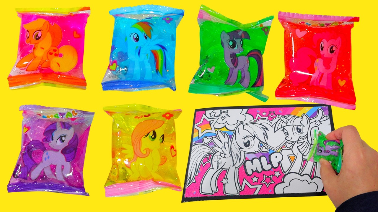 Coloring My Little Pony with Glitter Slime
