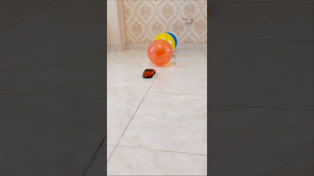 Car crash with balloons