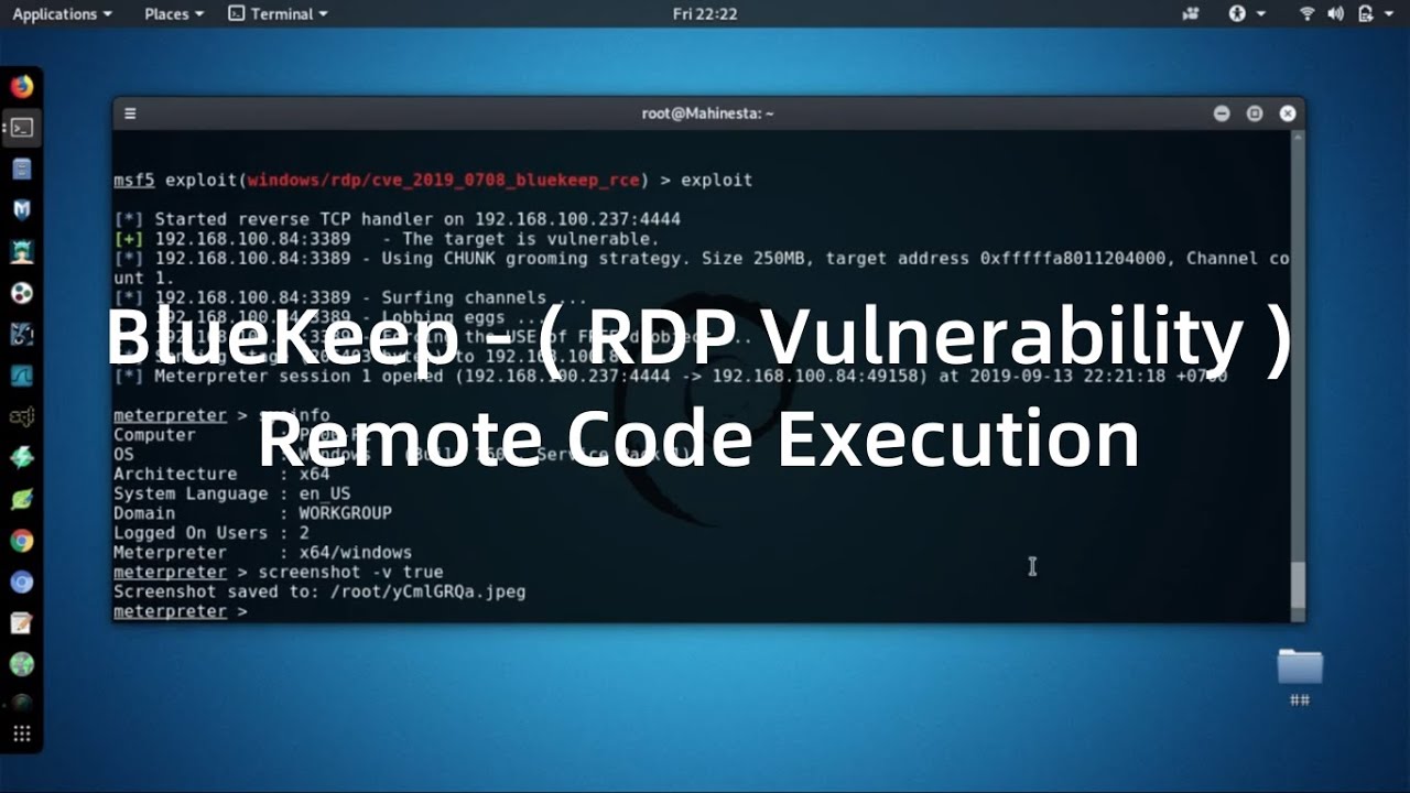 Bluekeep - Exploit Windows (Rdp Vulnerability) Remote Code Execution