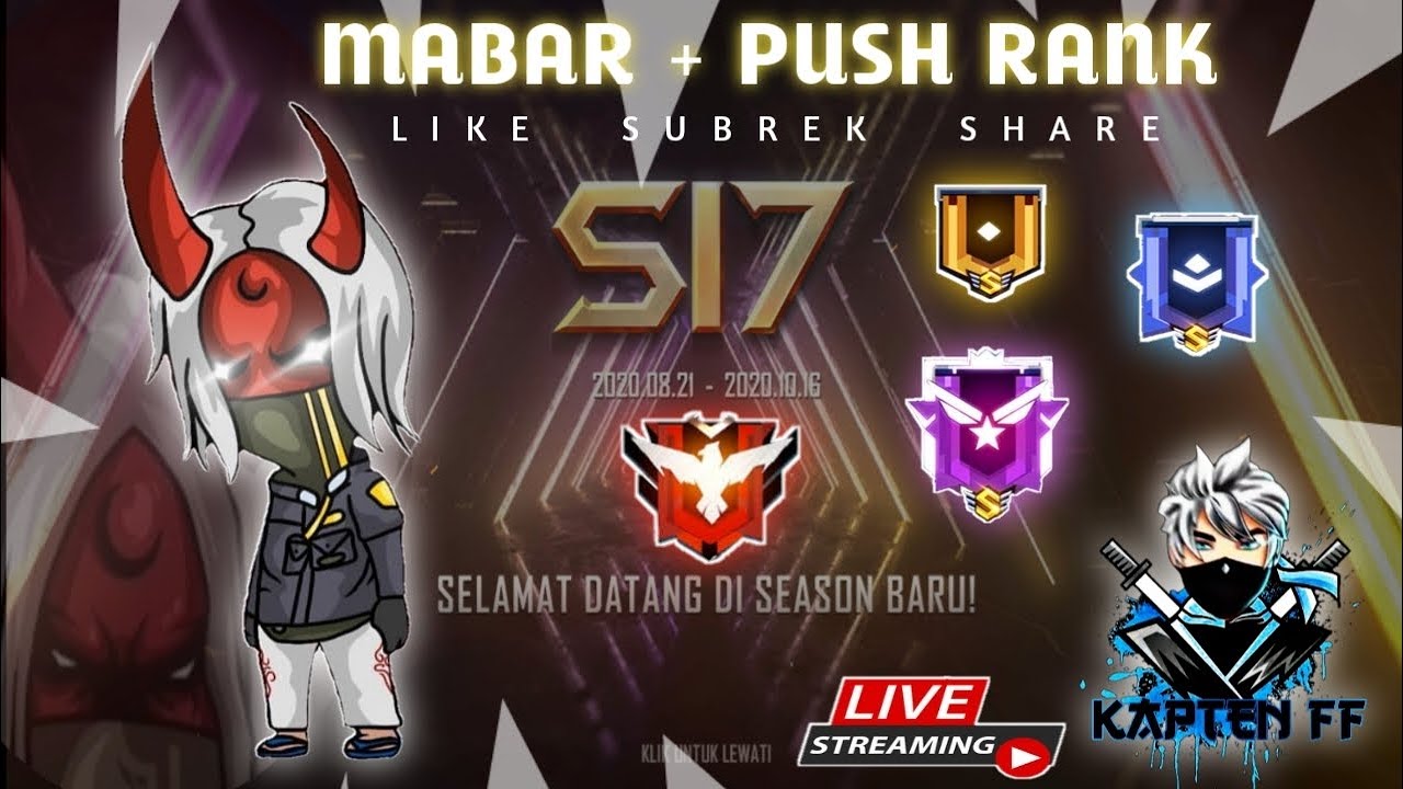 ������[LIVE] MABAR + TEAMCODE PUSH RANK ������������������ || GARENA FREE FIRE - YouTube