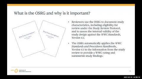Reviewing Studies for the What Works Clearinghouse