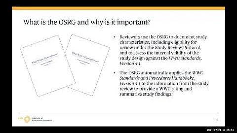 Reviewing Studies for the What Works Clearinghouse