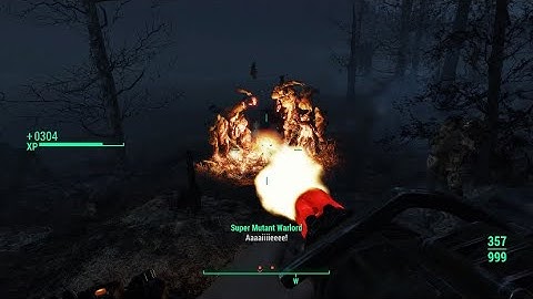 Explosive Minigun without perk buffs vs highest lvl super mutants on very hard