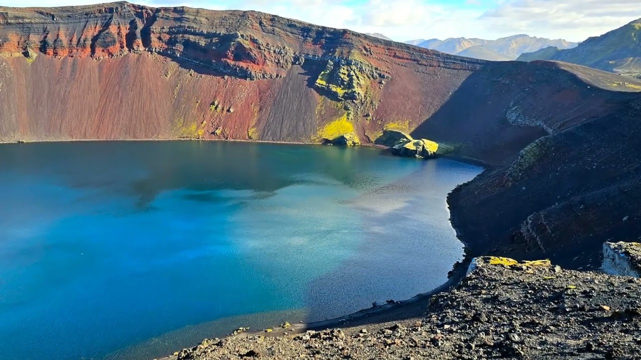 Iceland Part 25: Ljótipollur Crater near Landmannalaugar — LJÓTIPOLLUR, Iceland — video poster
