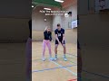 Volleyball beginner learns how to pass