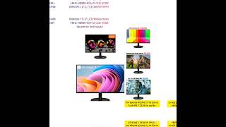 Monitor 19.5" LED Widescreen 75Hz HDMI HQ Pro LED VESA Ajuste de inclinação