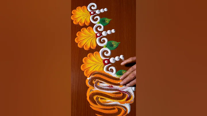 simple border rangoli #rangoli #art #trending #shorts #borderrangoli #ytshorts #viralshort #muggulu