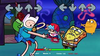 Finn vs Tricky Spongebob - Tug O War [FNF Mod]