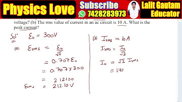 NCERT Exercise Question Number 7.1 and 7.2 Physics Class 12 Chapter 7 | Alternating Current |Physics